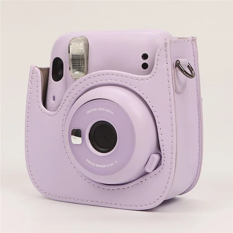 Sofortkamera-Tasche für Fujifilm Instax Mini 12 / Mini 11 / Mini 9 / Mini 8 Retro Ledertasche mit Schultergurt - Braun