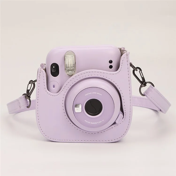 Sofortkamera-Tasche für Fujifilm Instax Mini 12 / Mini 11 / Mini 9 / Mini 8 Retro Ledertasche mit Schultergurt - Braun