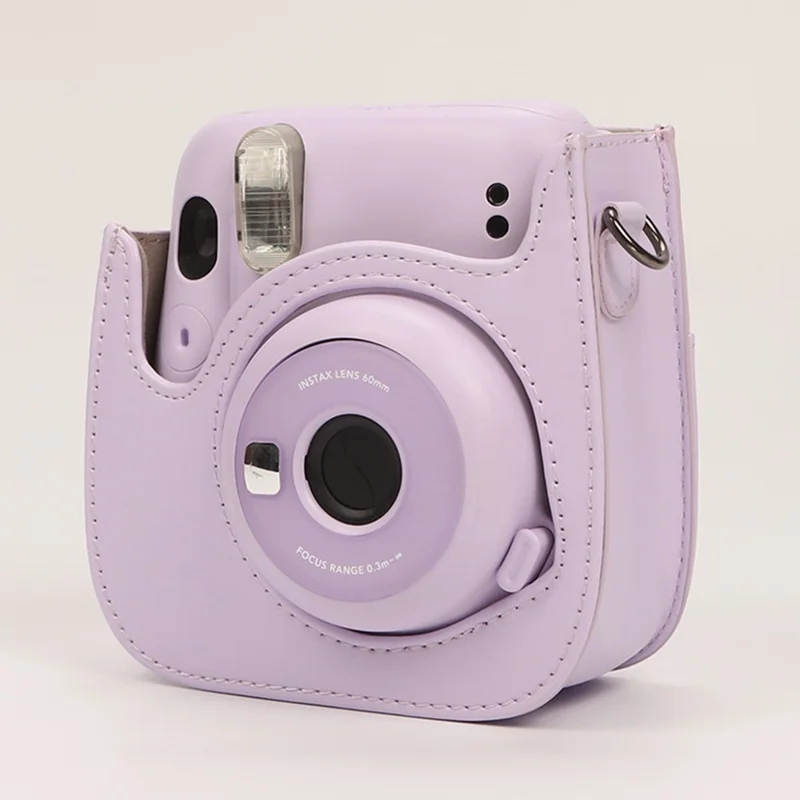 Instant Camera Case for Fujifilm Instax Mini 12 / Mini 11 / Mini 9 / Mini 8 Retro Leather Bag with Shoulder Strap - Mint Green