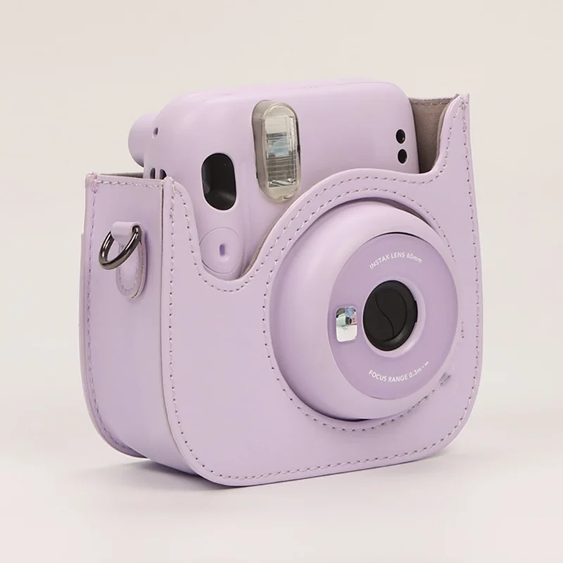 Instant Camera Case for Fujifilm Instax Mini 12 / Mini 11 / Mini 9 / Mini 8 Retro Leather Bag with Shoulder Strap - Mint Green