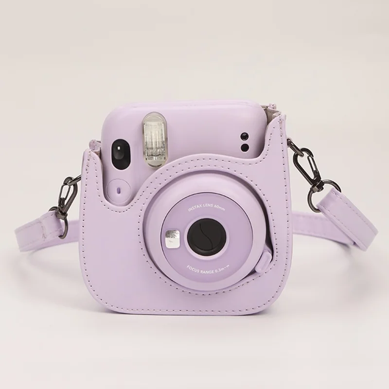 Instant Camera Case for Fujifilm Instax Mini 12 / Mini 11 / Mini 9 / Mini 8 Retro Leather Bag with Shoulder Strap - Mint Green