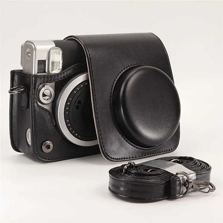 Bolsa Protetora para Câmera Fujifilm Instax Mini 90, Design Vintage com Alça Ajustável - Preta