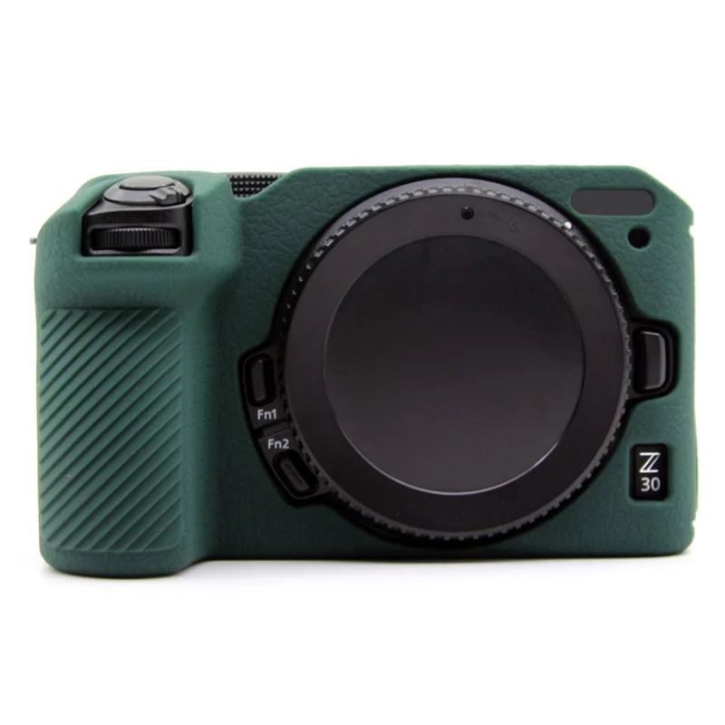 For Nikon Z 30 Litchi Texture Silicone Protective Case Anti-Collision Camera Cover - Blackish Green