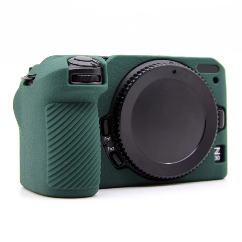 For Nikon Z 30 Litchi Texture Silicone Protective Case Anti-Collision Camera Cover - Blackish Green