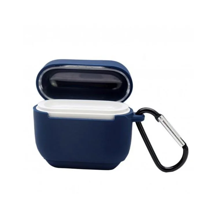 For Insta360 GO Camera Charging Case Soft Silicone Protective Cover Anti-drop Case with Carabiner - Midnight Blue