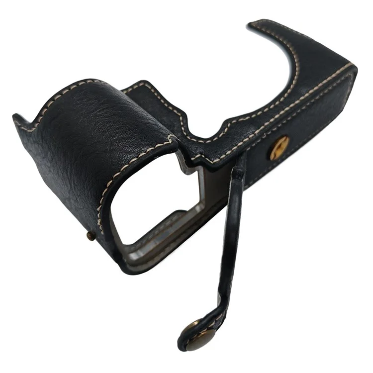 Para Fujifilm X-S20 Camera Bottom Case Half Body Leather Cover with Battery Opening - Preto