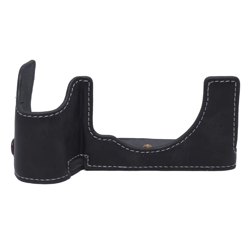 For Sony A7C II PU Leather Camera Bottom Cover Half Body Case with Screw - Black