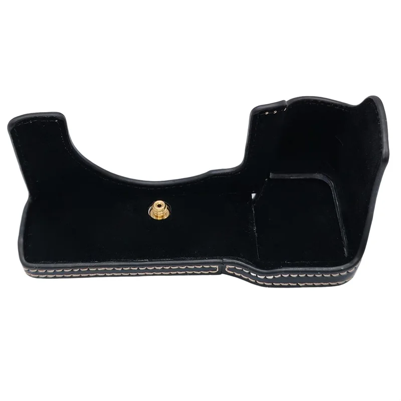 For Sony A7C II PU Leather Camera Bottom Cover Half Body Case with Screw - Black