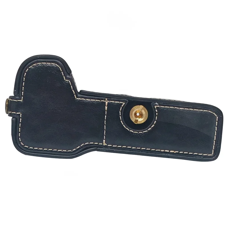 For Sony A7C II PU Leather Camera Bottom Cover Half Body Case with Screw - Black