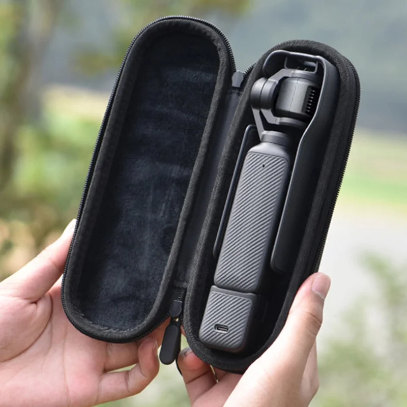 BRDRC For DJI Osmo Pocket 3 Carrying Bag PU Leather Portable Storage Case - Black