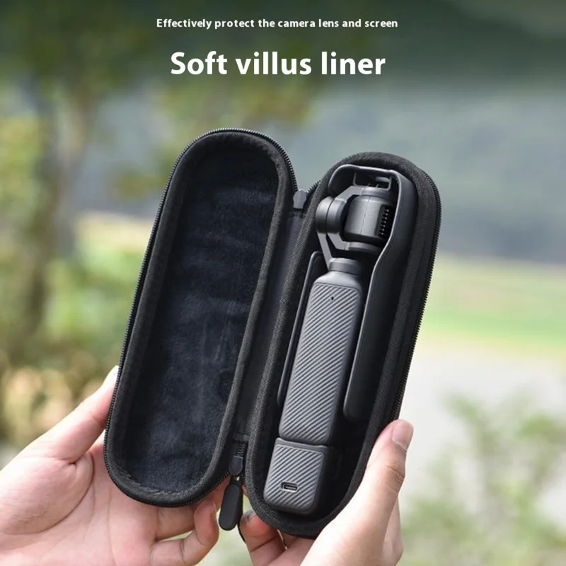BRDRC For DJI Osmo Pocket 3 Carrying Bag PU Leather Portable Storage Case - Black