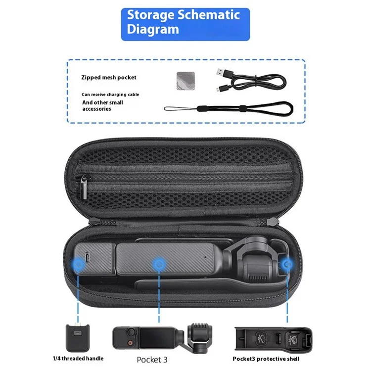For DJI Osmo Pocket 3 Gimbal Camera Protection Case Nylon Shockproof Storage Bag