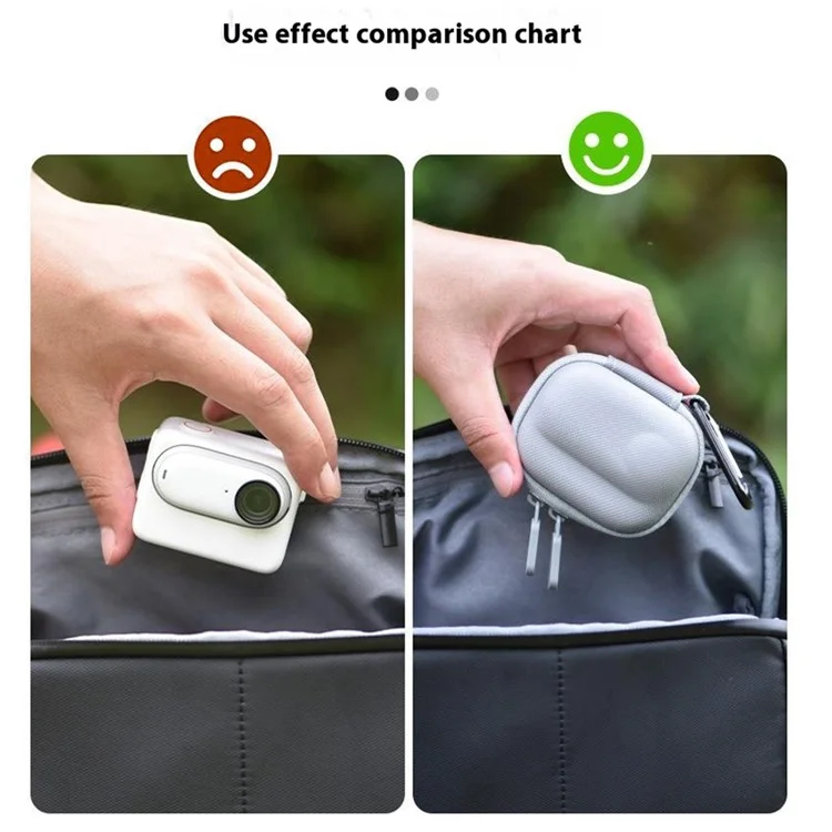 BRDRC For Insta360 GO 3S / GO 3 Storage Bag Camera Protection Case with Hanging Buckle - Black