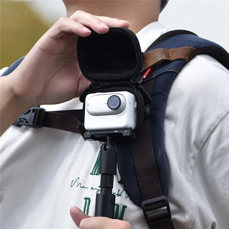 BRDRC For Insta360 GO 3S / GO 3 Storage Bag Camera Protection Case with Hanging Buckle - Black