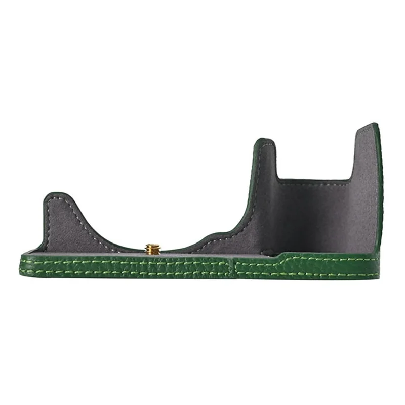 غطاء سفلي للكاميرا سوني A6700 بتصميم فتحة كبيرة وواقي من جلد البقر الأصلي - أخضر