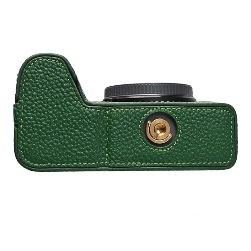 غطاء سفلي للكاميرا سوني A6700 بتصميم فتحة كبيرة وواقي من جلد البقر الأصلي - أخضر