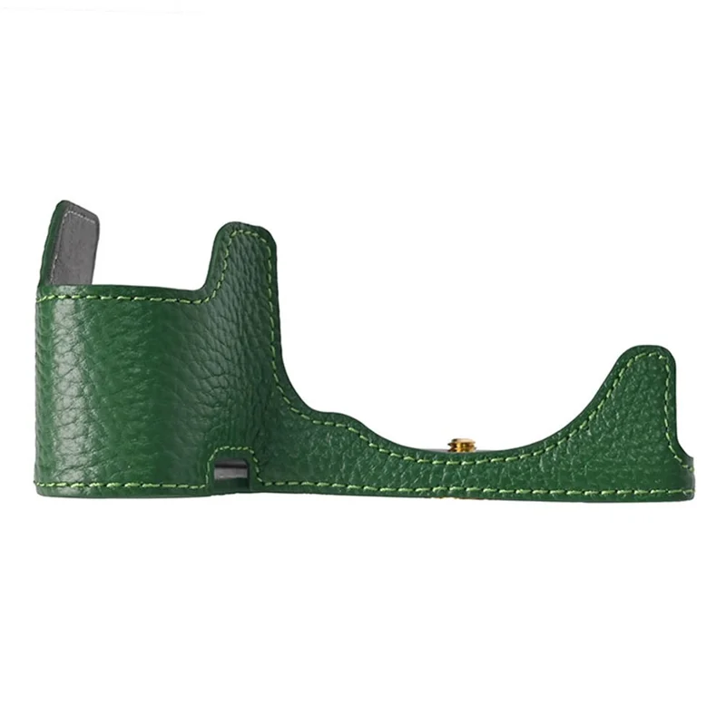 غطاء سفلي للكاميرا سوني A6700 بتصميم فتحة كبيرة وواقي من جلد البقر الأصلي - أخضر