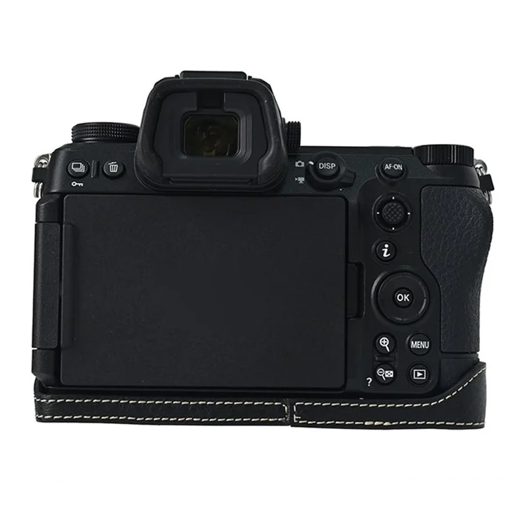 Für Nikon Z6 III Kameratasche Große Aussparung Litschihaut-Textur PU-Leder Schutzhülle - Schwarz