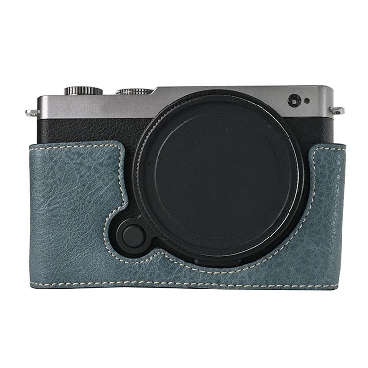 Für Panasonic Lumix S9 Kamera Tasche Große Aussparung Litchi Textur PU Leder Schutzhülle - Blau
