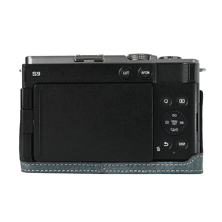 Für Panasonic Lumix S9 Kamera Tasche Große Aussparung Litchi Textur PU Leder Schutzhülle - Blau