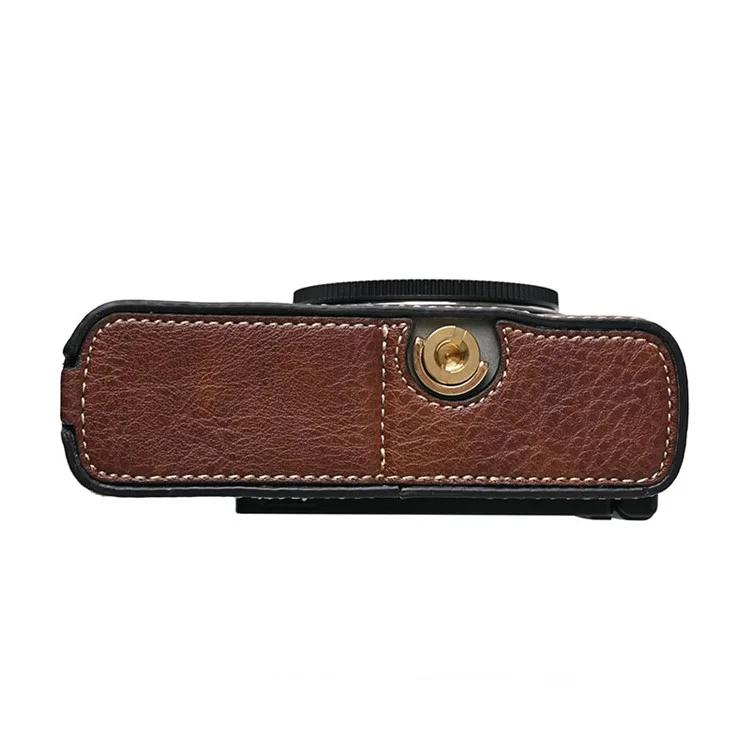 For Panasonic Lumix S9 Camera Case Large Cutout Litchi Texture PU Leather Protective Cover - Coffee