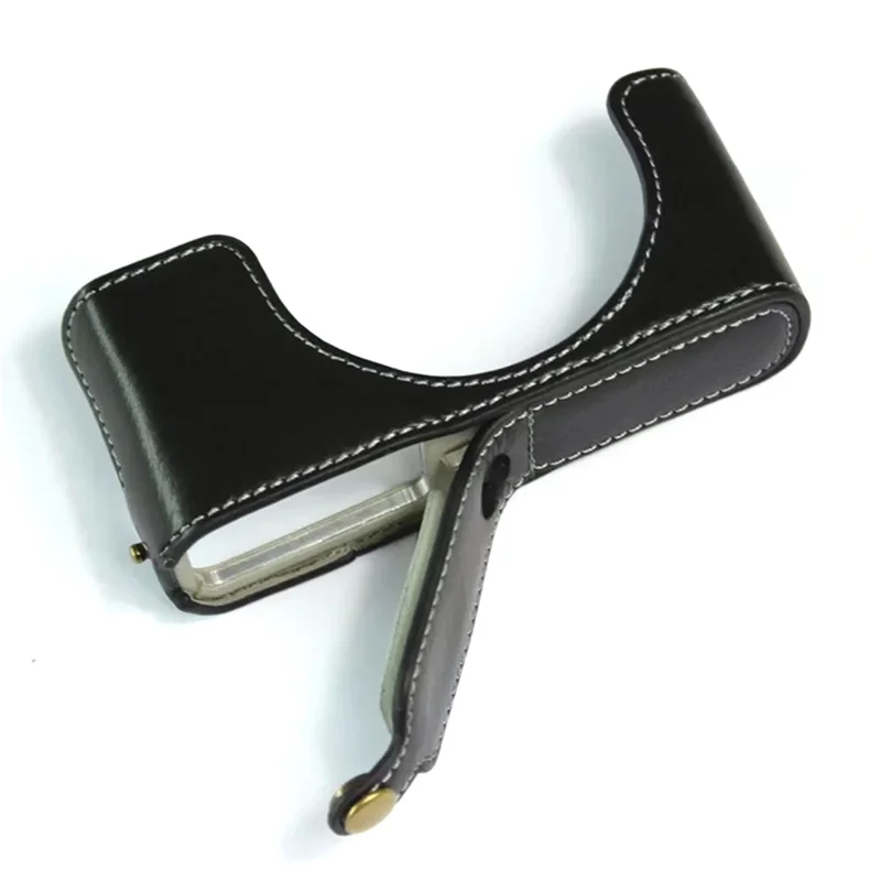 For Leica D-lux7 Kameraetui i ægte læder, halvdykkende - Sort