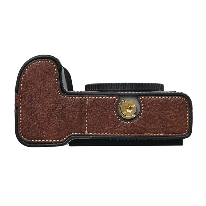 For Nikon Z 5 / Z 6 II / Z 7 II Camera Case Large Cutout Litchi Texture PU Leather Protective Cover - Coffee