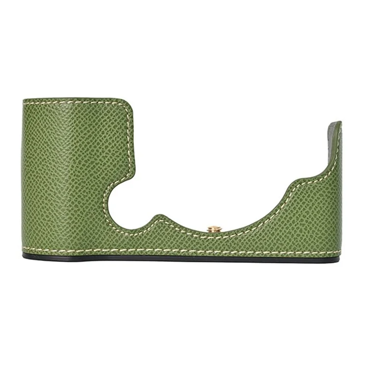 For Olympus PEN E-P7 Camera Case Textured Leather Bottom Case Easy to Replace Battery - Khaki