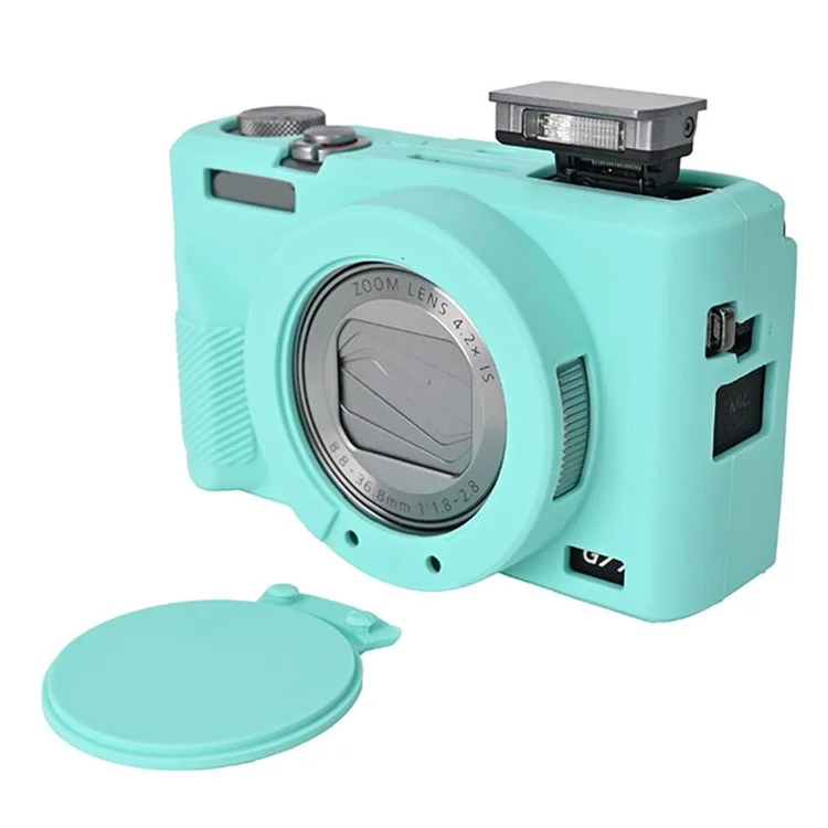 Для Canon G7 X Mark III Защитный Корпус Пылезащитный Силиконовый Крышка Камеры Камеры - Монетный Зеленый Цвет
