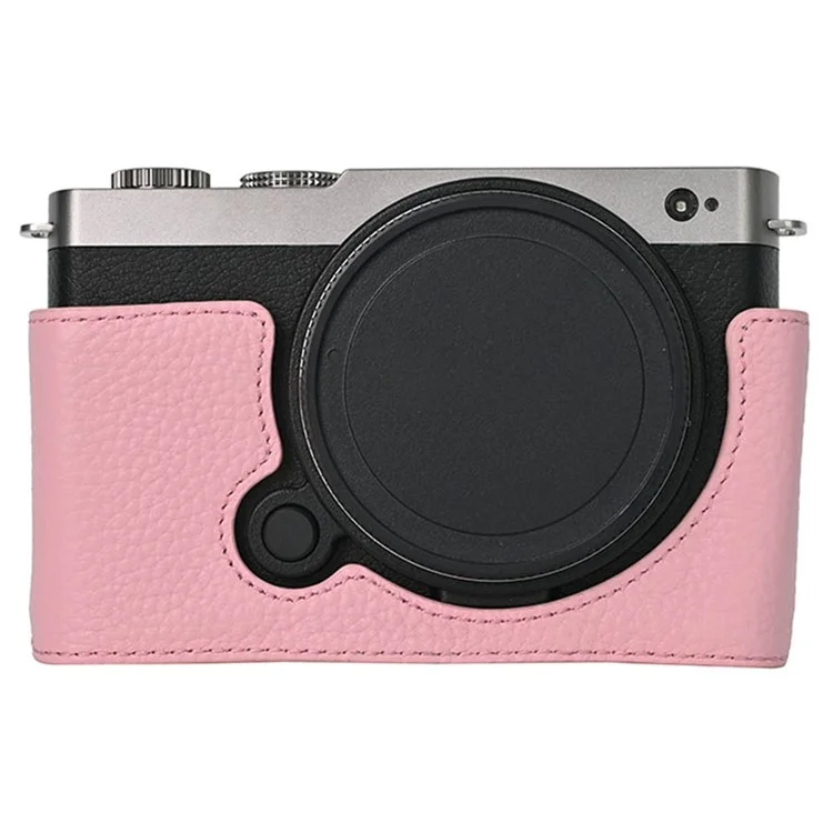 Für Panasonic Lumix S9 Kameratasche, echtes Leder Bodentasche, einfacher Batteriewechsel - Pink