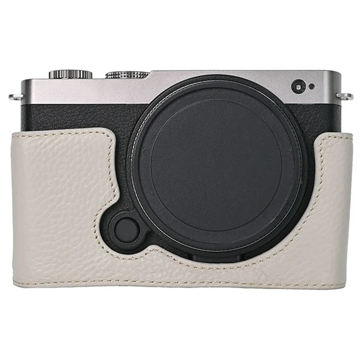 For Panasonic Lumix S9 Camera Case Genuine Leather Bottom Case Easy to Replace Battery - Grey