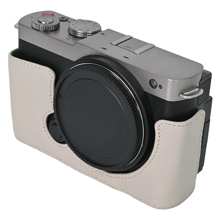 For Panasonic Lumix S9 Camera Case Genuine Leather Bottom Case Easy to Replace Battery - Grey