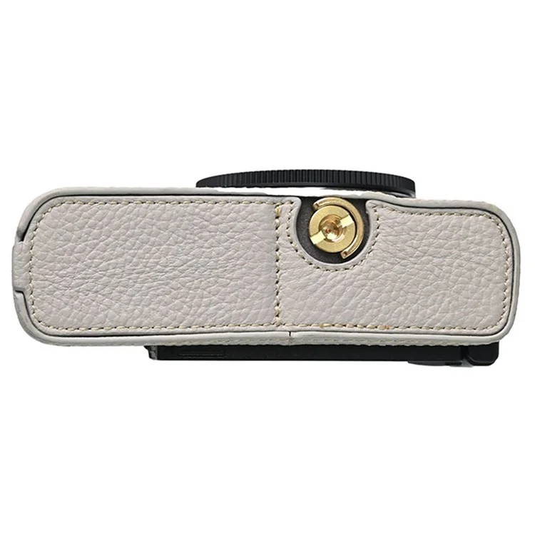 For Panasonic Lumix S9 Camera Case Genuine Leather Bottom Case Easy to Replace Battery - Grey