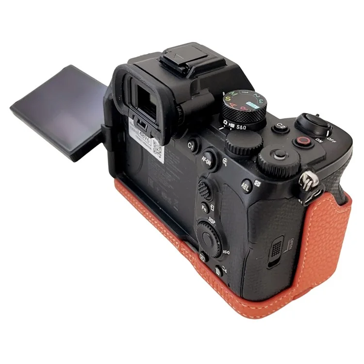 For Sony A7R V / A7 IV / A7S III / Alpha 1 Camera Case Large Cutout Litchi Texture PU Leather Protective Cover - Orange