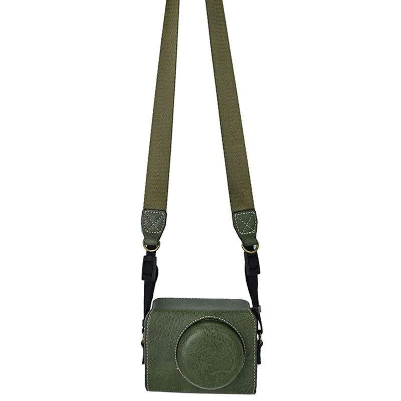 For Sony ZV-1F Protective Cover Litchi Textured PU Leather Camera Case with Shoulder Strap - Green