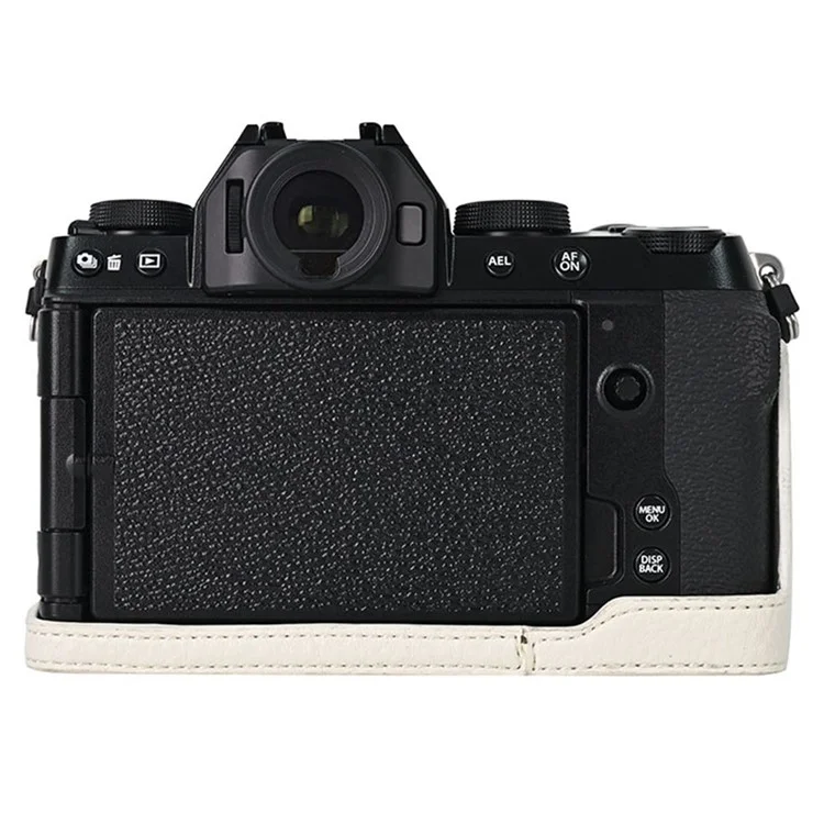 For Fujifilm X-S10 Camera Case Large Cutout Litchi Texture PU Leather Protective Cover - Grey