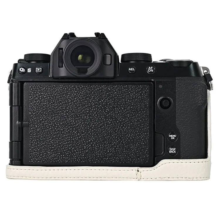 For Fujifilm X-S10 Camera Case Large Cutout Litchi Texture PU Leather Protective Cover - Grey