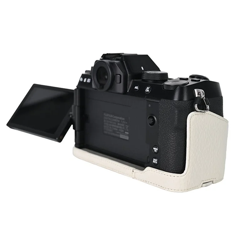 For Fujifilm X-S10 Camera Case Large Cutout Litchi Texture PU Leather Protective Cover - Grey