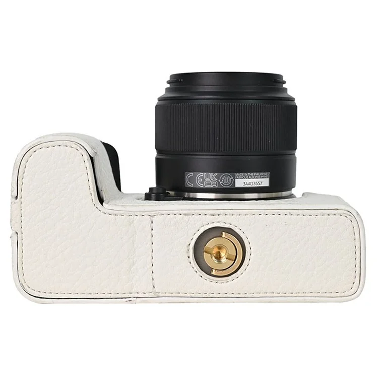 For Fujifilm X-S10 Camera Case Large Cutout Litchi Texture PU Leather Protective Cover - Grey