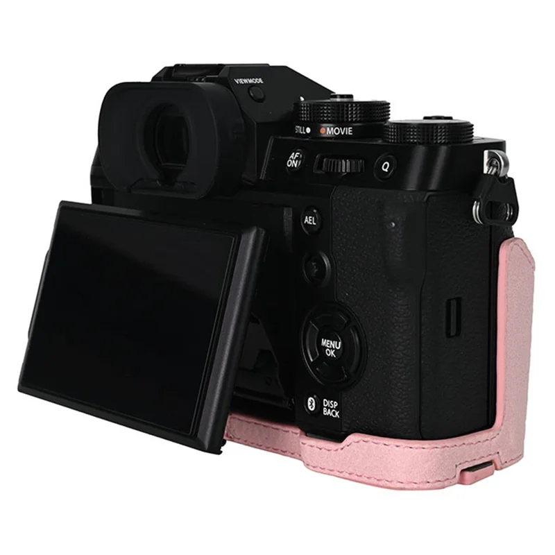 For Fujifilm X-T5 Camera Case Large Cutout Litchi Texture PU Leather Protective Cover - Pink