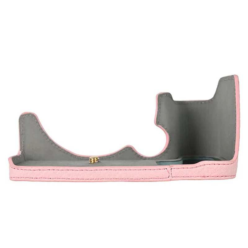 For Canon EOS R10 Camera Case Large Cutout Litchi Texture PU Leather Protective Cover - Pink
