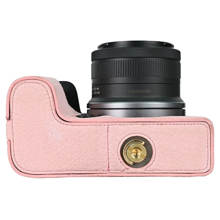 For Canon EOS R10 Camera Case Large Cutout Litchi Texture PU Leather Protective Cover - Pink