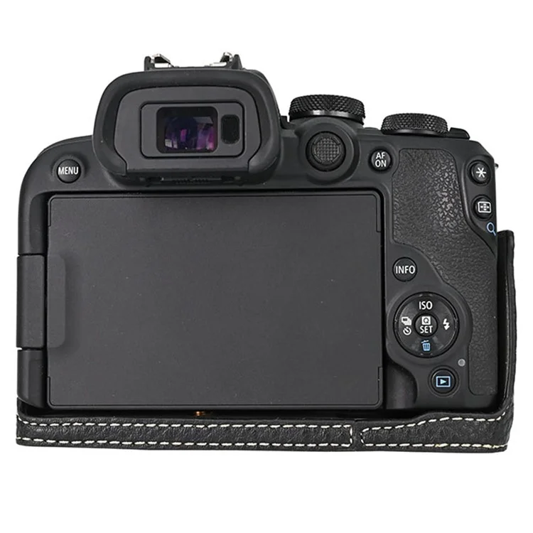 Чехол большого размера для камеры Canon EOS R10, с вырезами, текстура под кожу питона, защитная крышка - черный