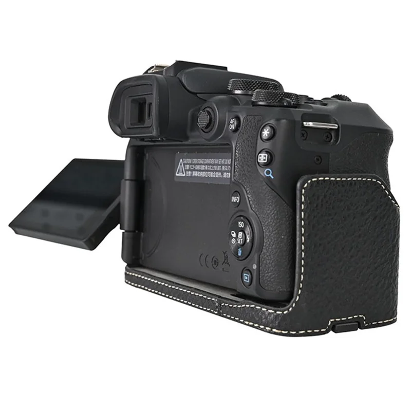 Чехол большого размера для камеры Canon EOS R10, с вырезами, текстура под кожу питона, защитная крышка - черный