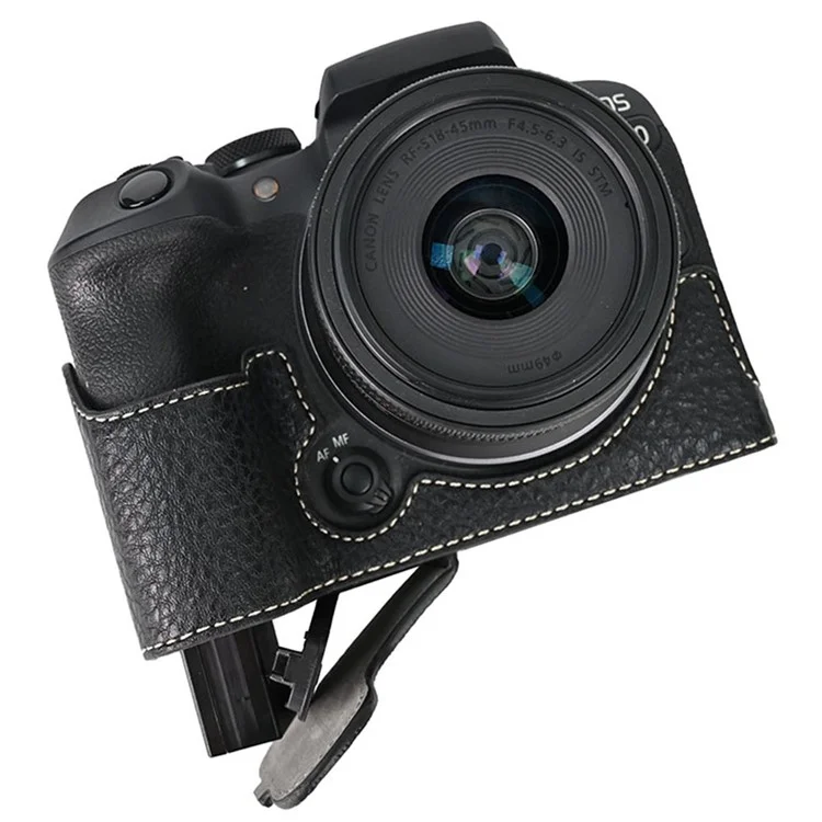 Чехол большого размера для камеры Canon EOS R10, с вырезами, текстура под кожу питона, защитная крышка - черный