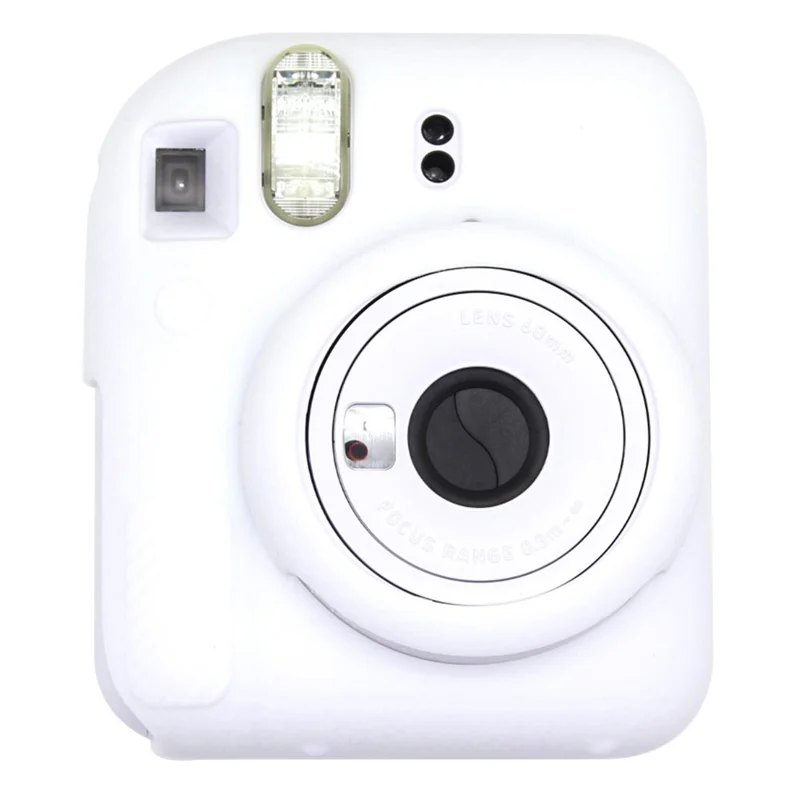 For Fujifilm Instax Mini 12 Camera Case Litchi Texture Silicone Protective Cover - White