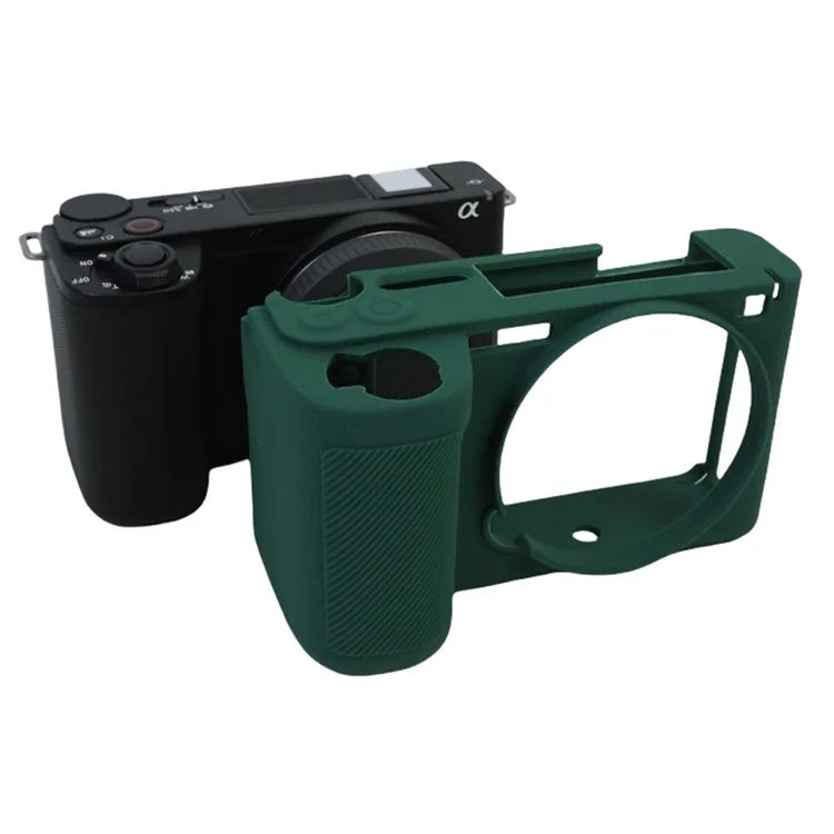 For Sony Alpha ZV-E10 II Camera Silicone Case Anti-Slip Glossy Surface Protective Cover - Green