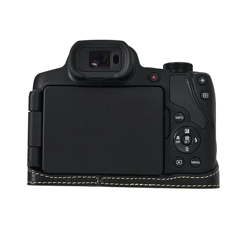 For Canon SX70 HS Camera Case Large Cutout Litchi Texture PU Leather Protective Cover - Black