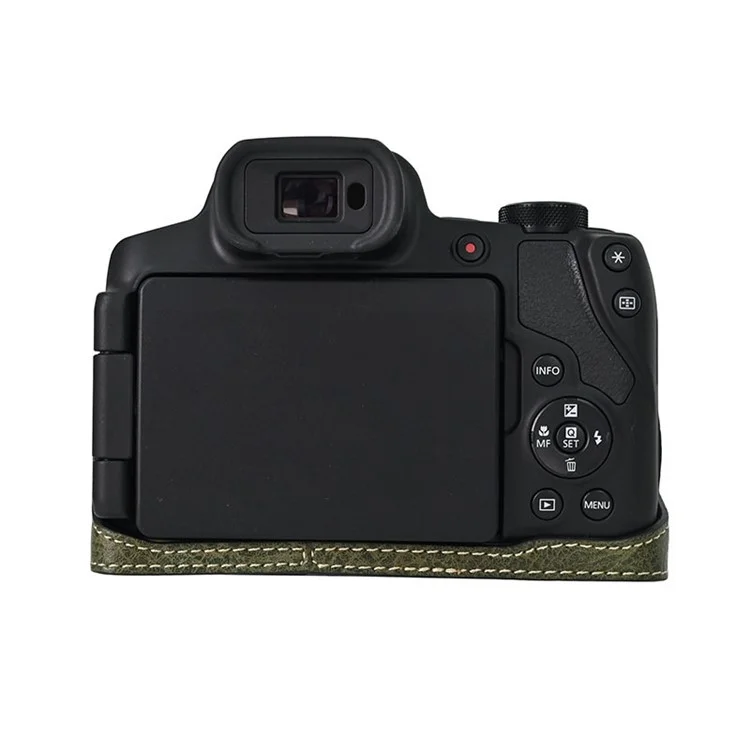 For Canon SX70 HS Camera Case Large Cutout Litchi Texture PU Leather Protective Cover - Green