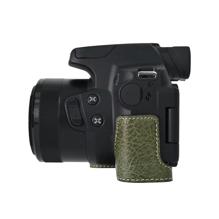 For Canon SX70 HS Camera Case Large Cutout Litchi Texture PU Leather Protective Cover - Green